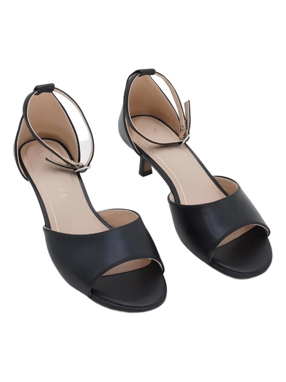 Journee Jezzie Ankle Strap Low Heel Dress Sandals Black 7.5 wide